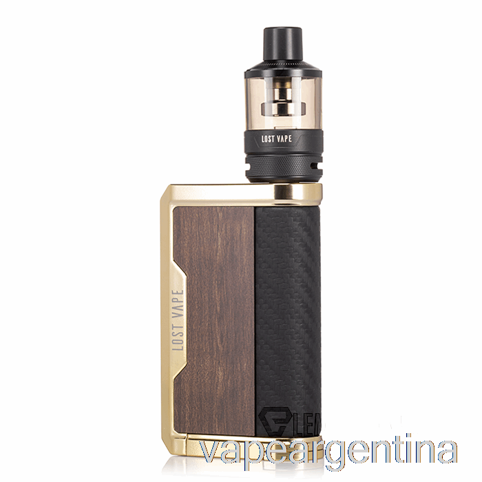 Kit De Inicio De Vape Perdido Centaurus Q200 [podtank] Vape De Madera De Teca Dorado Descartable